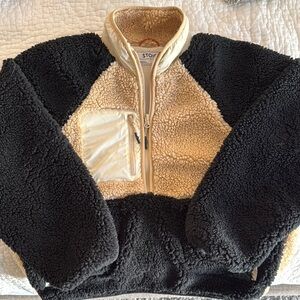 Black and Cream Sherpa Fleece